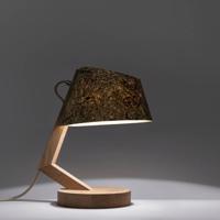 ALMUT 1411 stolná lampa zakrivená Ø23cm čisté seno