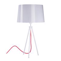 Aluminor Tropic stolová lampa biela, kábel červená