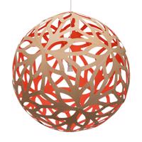 david trubridge Kvetinová závesná lampa Ø80cm bambusovo-červená