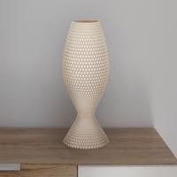 Diamantová stolová lampa z organického materiálu, ľan, 33 cm