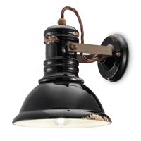 Keramická nástenná lampa C1693 v čiernej farbe v industriálnom štýle