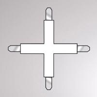 Krížový konektor 2-fázová koľajnica Volare, biela