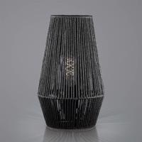 Lanové stolové svietidlo z papiera, čierne, Ø 20 cm