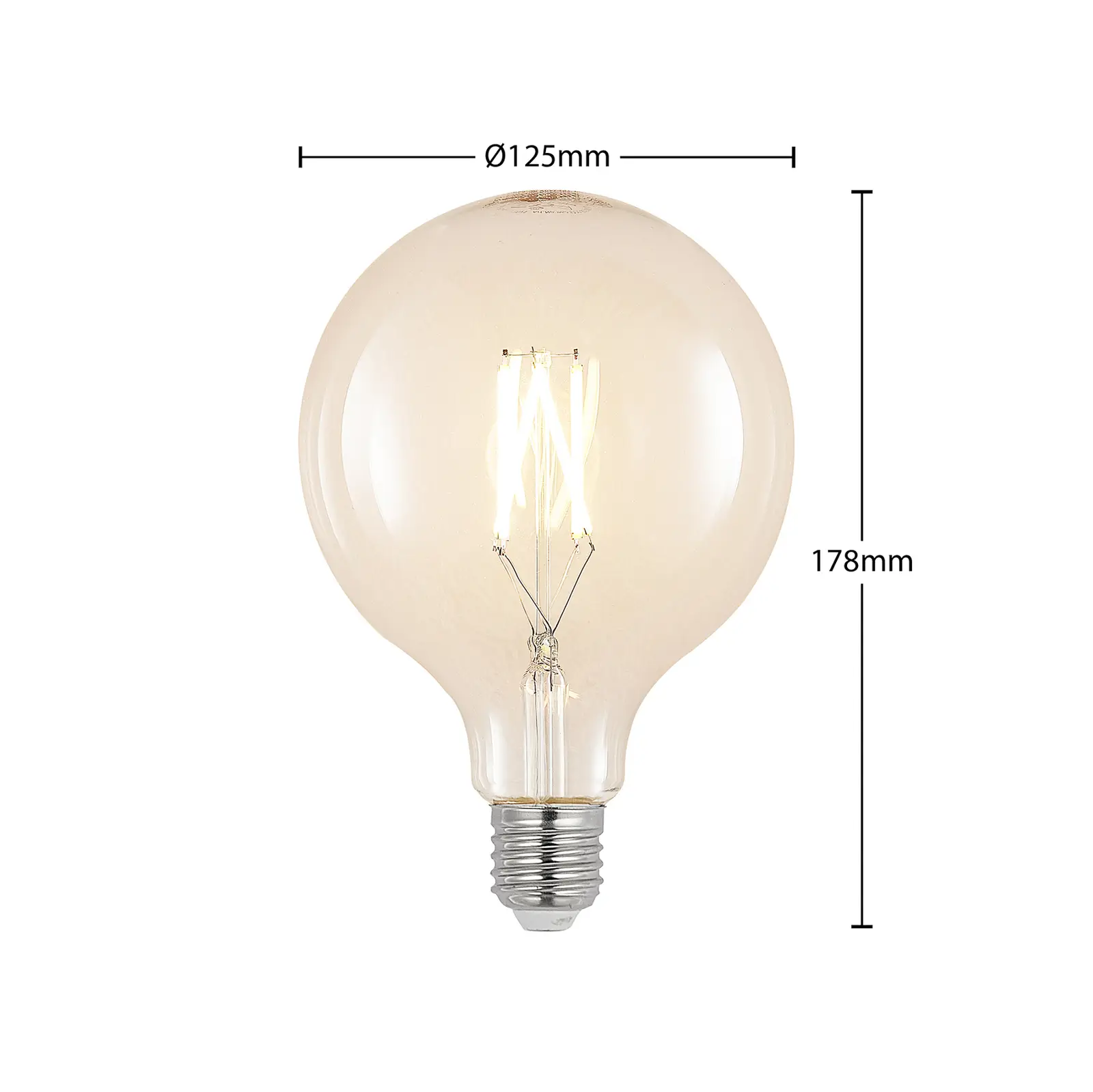 LED filament E27 8W 2700K G125 globe číra 3ks sada