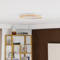 Lindby Smart LED stropné svietidlo Mirren wood Ø39,5cm CCT Tuya