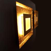 Nástenné LED svietidlo Window, 39 x 39 cm, zlaté