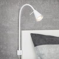 Nástenné svietidlo Tuso LED, montáž na posteľ, biele