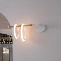 Nástenné svietidlo Ulaop LED, dva krúžky, ľavé, biele