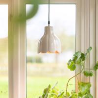 PR Home Závesná lampa Tulippa Ø 17 cm, béžová, zástrčka