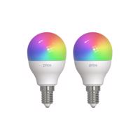 Prios Smart LED kvapková lampa E14 4,9W RGBW CCT Tuya matná 2 ks