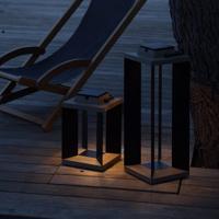 Solárny lampáš Teckalu, Duratek/hliník čierny, 36,5 cm