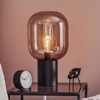 Stolná lampa Brooklyn sklenené tienidlo dym 44 cm