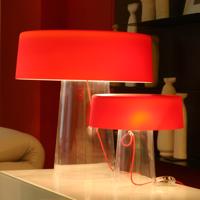 Stolná lampa Prandina Glam 48 cm číre/červené tienidlo