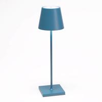 Stolná LED lampa Zafferano Poldina, nabíjateľná batéria, matná, modrá