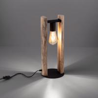 Stolová lampa z guľatiny vyrobená z dreva