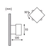 Vonkajšie nástenné svietidlo Paulmann Cybo LED, 2 700 K, 10x10 cm, biele