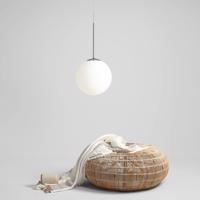 Závesná lampa Bosso, 1-plameňová biela/chróm 30 cm