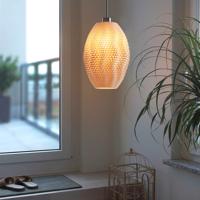 Závesná lampa Koral Olive z biomateriálu, linen