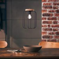 Závesná lampa Tosh s dreveným detailom, 1-pl.